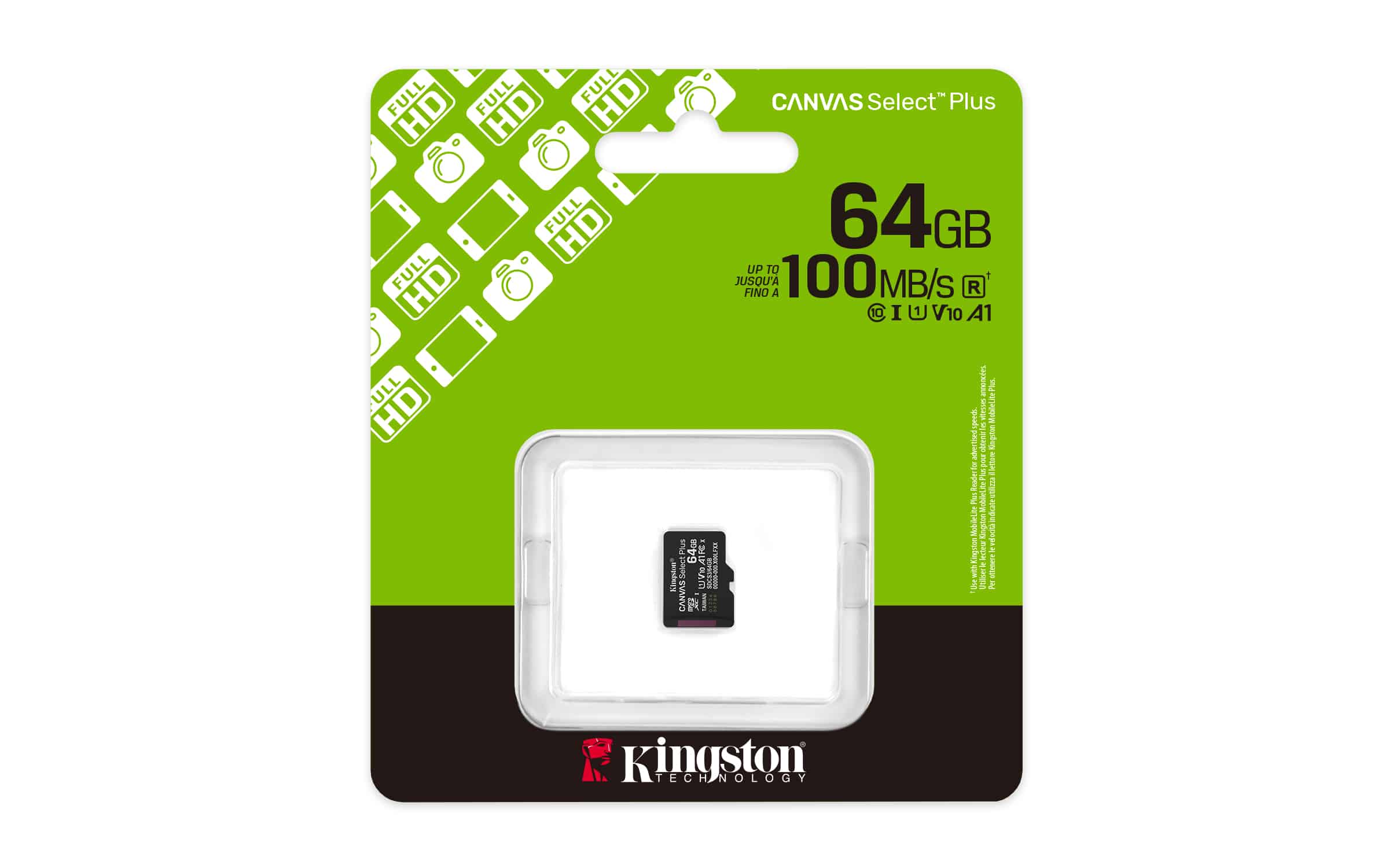 Kingston Technology 64GB micSDXC Canvas Select Plus Gen3 100R A1 enkel pakket zonder ADP - Afbeelding 3