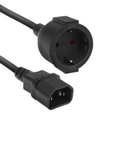 ACT Netsnoer C14 - CEE 7/3 zwart 0,2 m