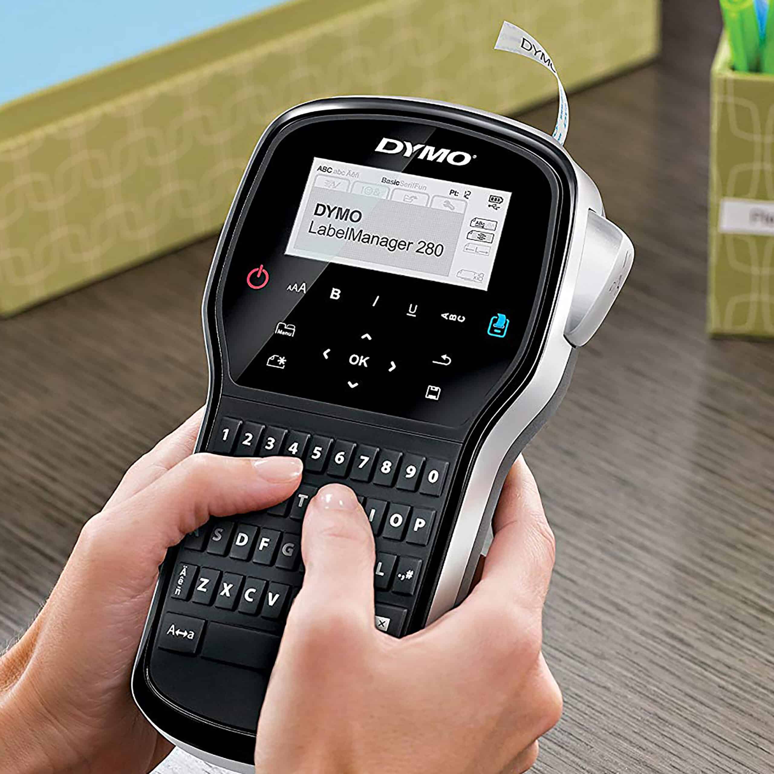 DYMO LabelManager 260-labelprinter | Oplaadbare labelmaker met QWERTY-toetsenbord | Inclusief zwart-wit D1-labeltape (12 mm) | Voor thuis en op kantoor - Afbeelding 3