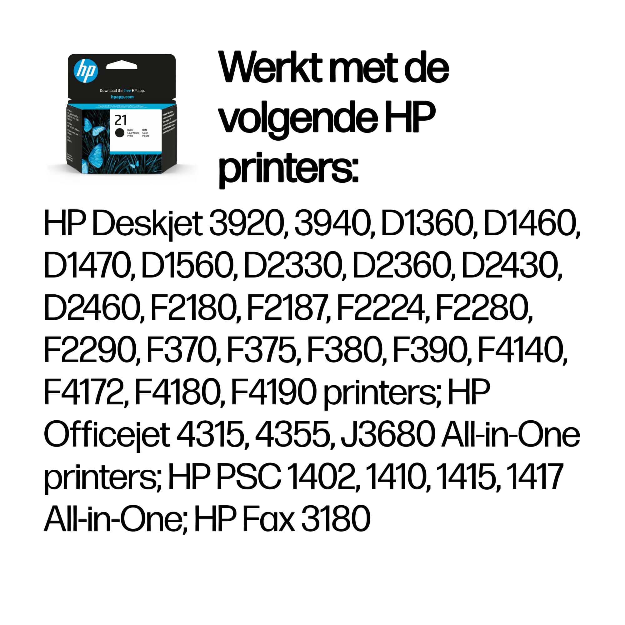 HP 21 originele zwarte inktcartridge