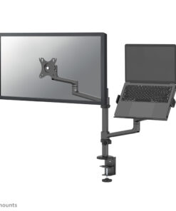 Neomounts DS20-425BL2 Monitorarm met laptophouder 17-27" - ruimtebesparend