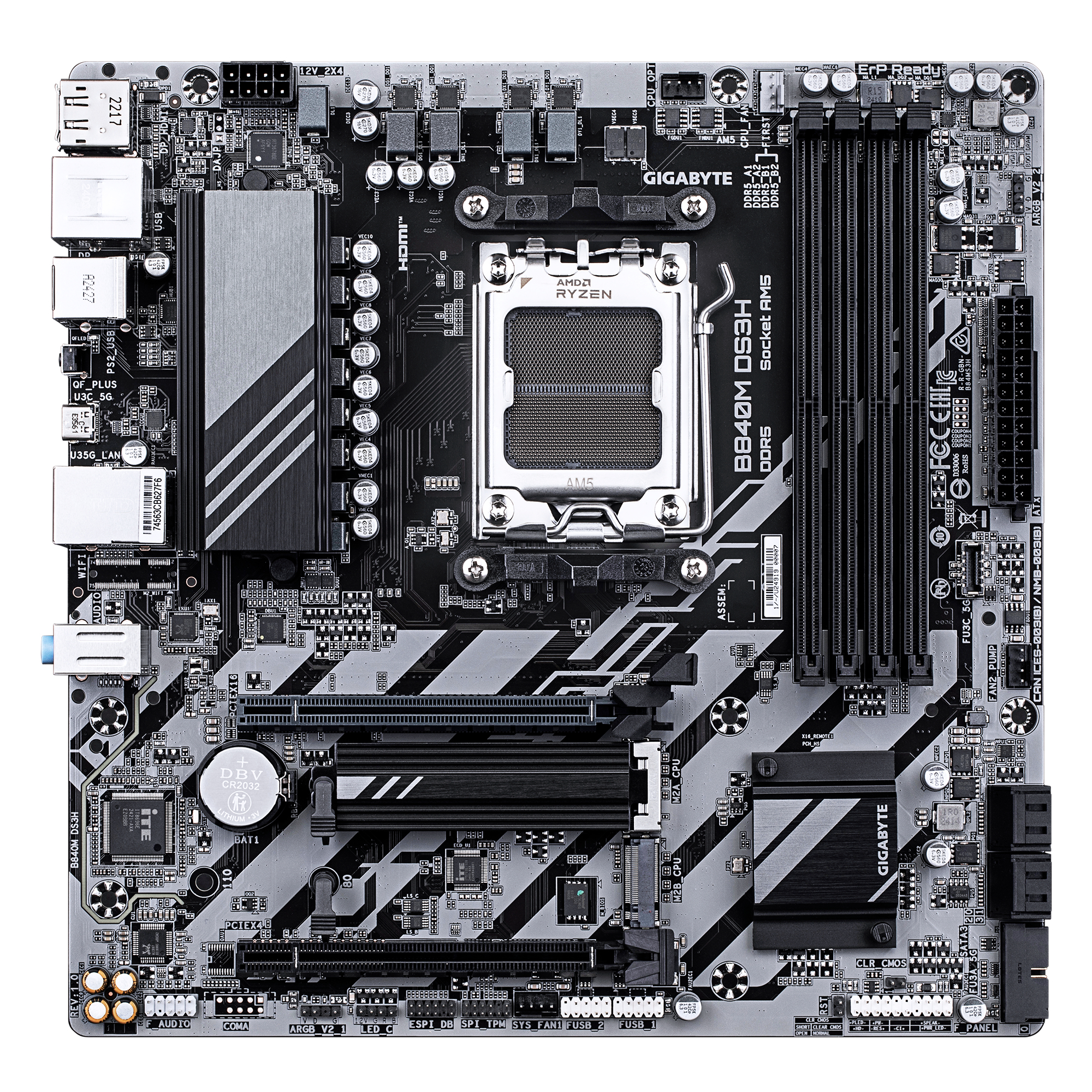 GIGABYTE B840M DS3H moederbord AMD B840 Socket AM5 micro ATX - Afbeelding 2