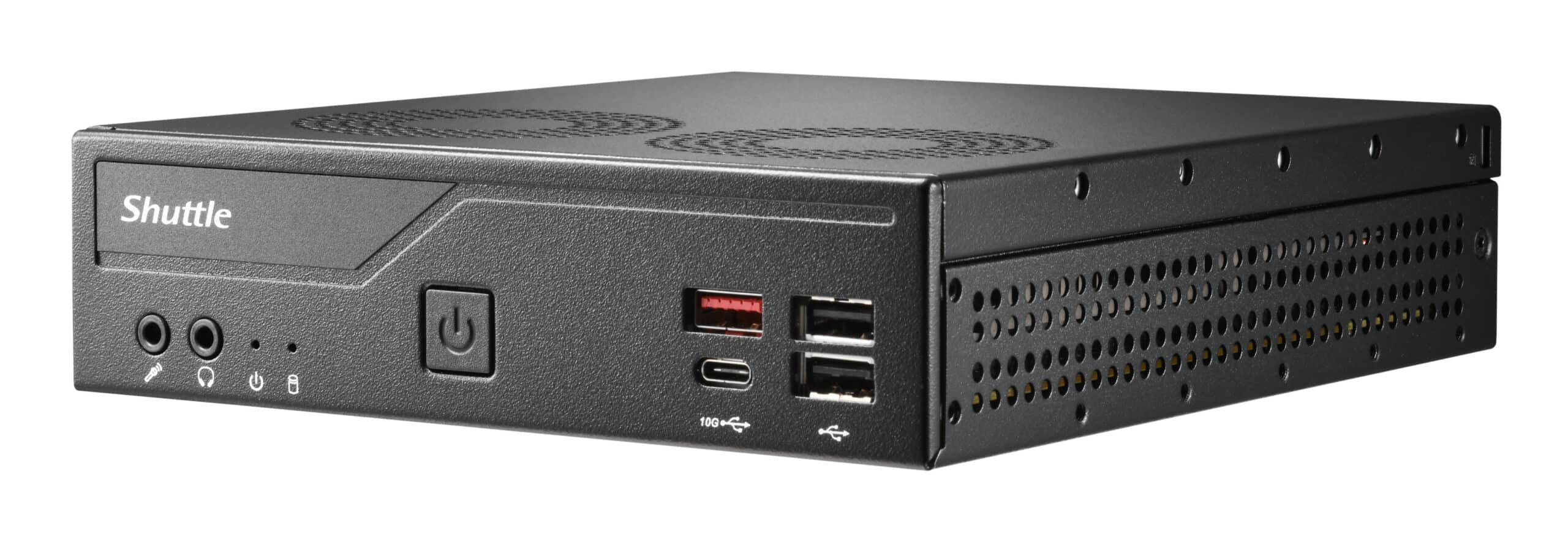 Shuttle Slim PC DH810, S1851, 1x HDMI (2.1), 1x DP, 1x USB-C (DP), 1x 2.5", 2x M.2, 2x LAN (Intel 1G + 2.5G), 2x COM, 24/7 permanent gebruik, incl. VESA Barebone - Afbeelding 2