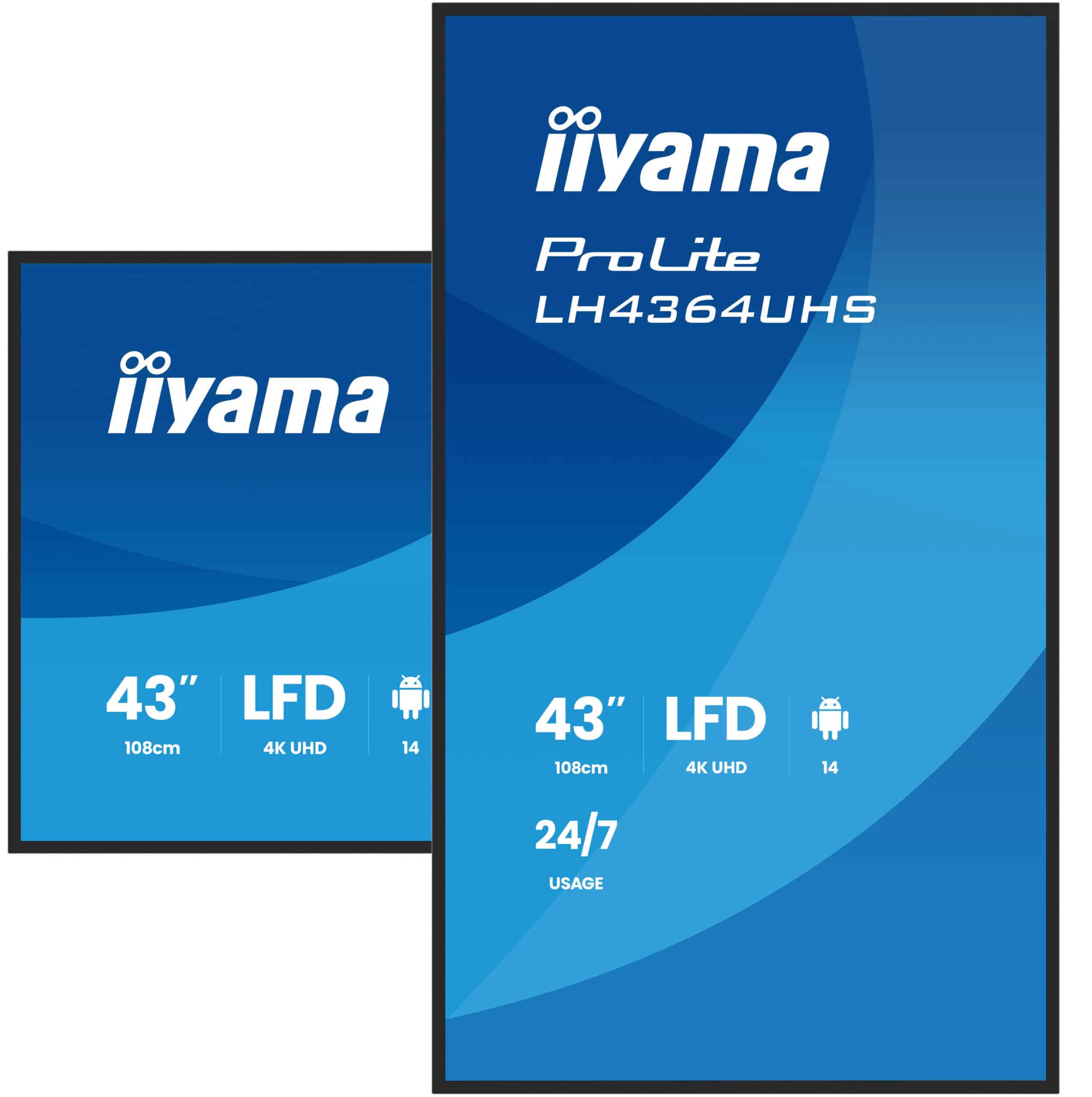 iiyama LH4364UHS-B1AG beeldkrant Digitale signage flatscreen 109,2 cm (43") LED Wifi 500 cd/m² 4K Ultra HD Zwart Type processor Android 24/7 - Afbeelding 5