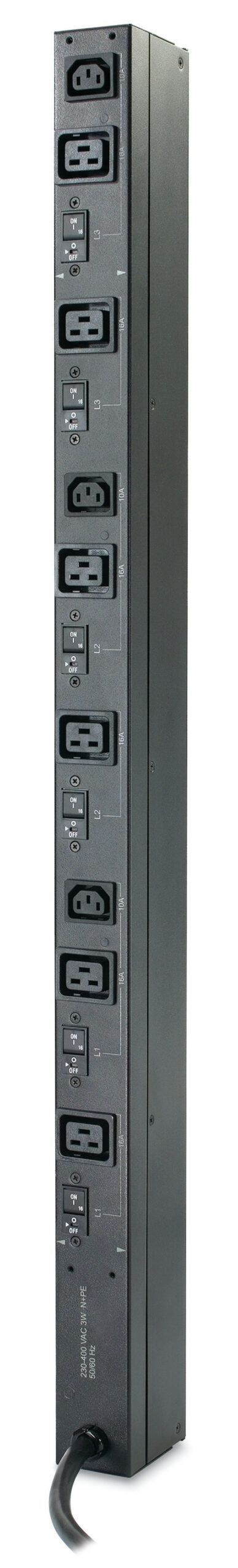 APC Rack PDU, Basic, ZeroU, 32A, 400V, (3x) C13 & (6x) C19, IEC 309 32A 3Fase stekker - Afbeelding 7