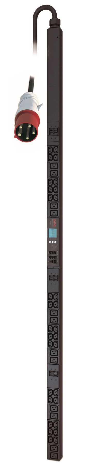 APC Rack PDU AP8886 - Metered, ZeroU, 32A, 400V, (30x) C13 & (12x) C19, IEC 309 32A 3Fase stekker