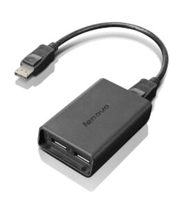 Lenovo DisplayPort to Dual-DisplayPort Monitor Cable USB A Zwart