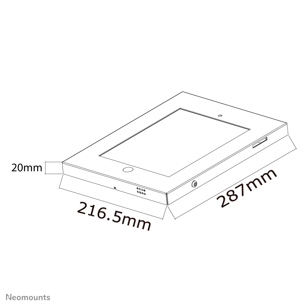 Neomounts IPAD2N-UN20BLACK Tablet muurbeugel 9.7" - vergrendelbaar