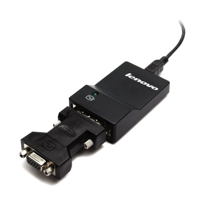 Lenovo USB 3.0 - DVI/VGA USB grafische adapter 2048 x 1152 Pixels Zwart