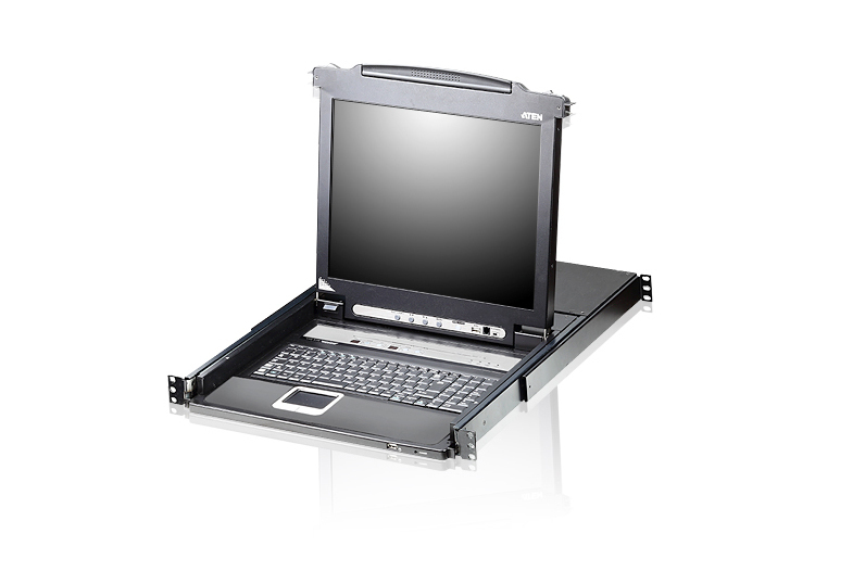 ATEN 8-Poorts PS/2-USB VGA LCD KVM Schakelaar met Ketenverbinding Poort en USB Randapparatuur Ondersteuning
