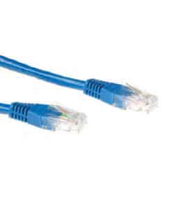 ACT Blauwe 0,5 meter U/UTP CAT6A patchkabels met RJ45 connectoren