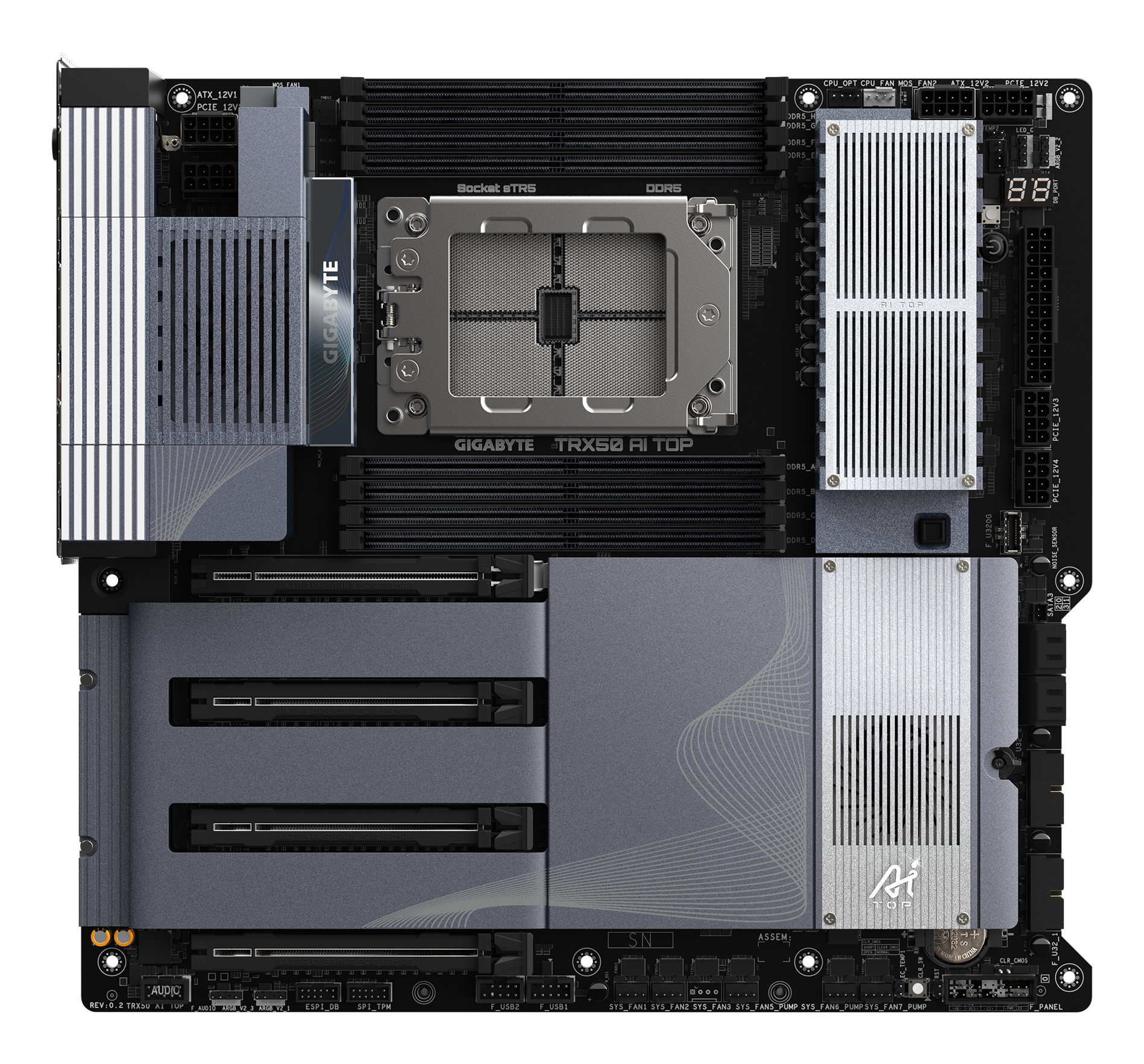 GIGABYTE TRX50 AI TOP moederbord AMD TRX50 Socket sTR5 Verlengd ATX - Afbeelding 2