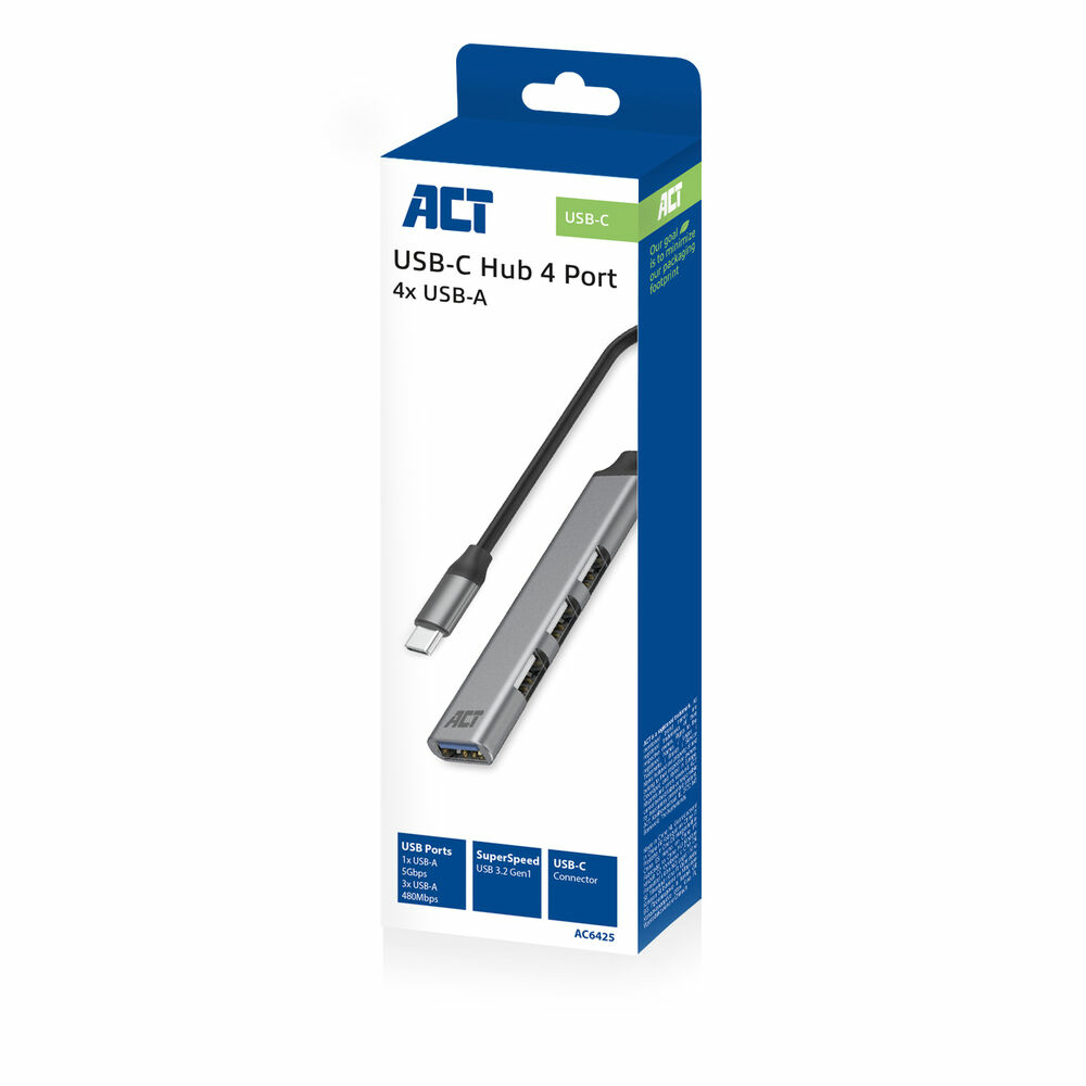 ACT USB-C hub, 3x USB-A 2.0 en 1x USB-A 3.0 - Afbeelding 3