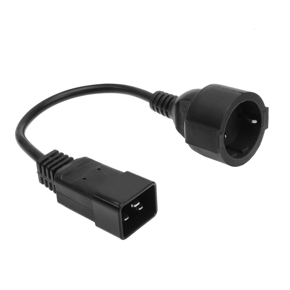 ACT Netsnoer C20 - CEE 7/3 zwart 0,2 m - Afbeelding 2