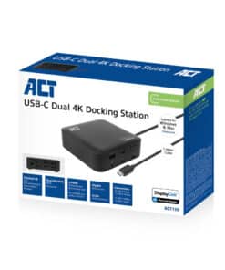 ACT Universeel USB-C Dockingstation 4K, voor 2 HDMI/DisplayPort monitoren, DisplayLink, compact model - Afbeelding 4