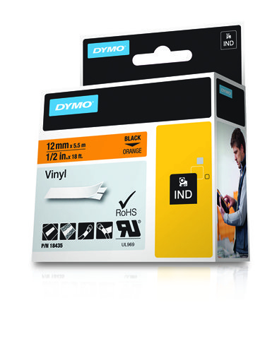 DYMO 18435 labelprinter-tape Zwart op oranje - Afbeelding 2