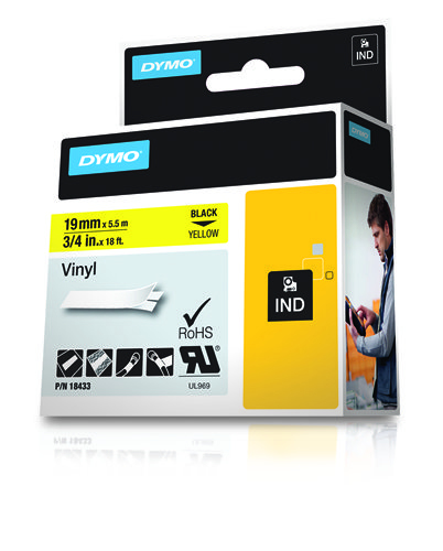 DYMO 18433 labelprinter-tape Zwart op geel - Afbeelding 2