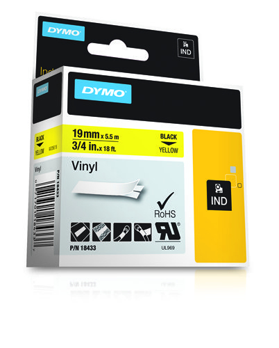 DYMO 18433 labelprinter-tape Zwart op geel - Afbeelding 3