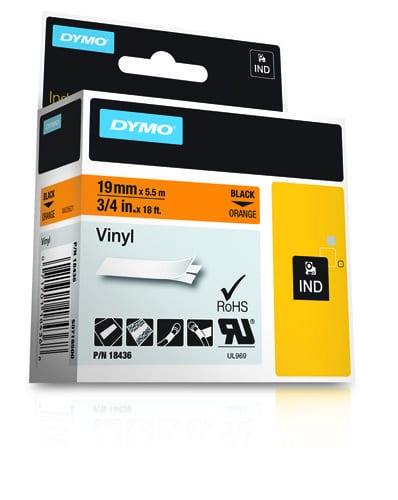 DYMO 18436 labelprinter-tape Zwart op oranje - Afbeelding 4