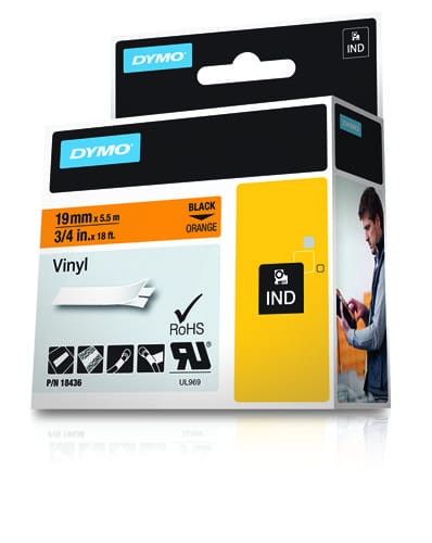 DYMO 18436 labelprinter-tape Zwart op oranje - Afbeelding 2