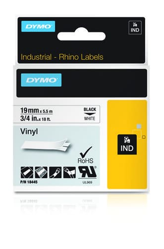 DYMO 18445 labelprinter-tape Zwart op wit