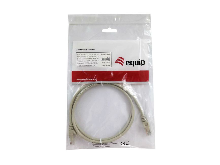 Equip 625410 Cat.6 U/UTP Patch Cable, 1.0m, Beige, 1 m, Cat6, RJ-45, Beige - Afbeelding 4
