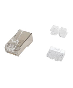 Equip 12114707101 Cat.6A RJ45 Shielded Plug, 100pcs/pack, Satin steel, Transparent, Male, Straight