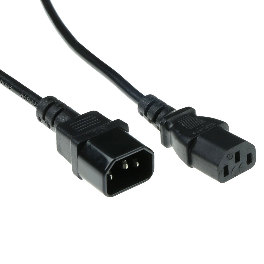 ACT Netsnoer C13 - C14 zwart 7 m