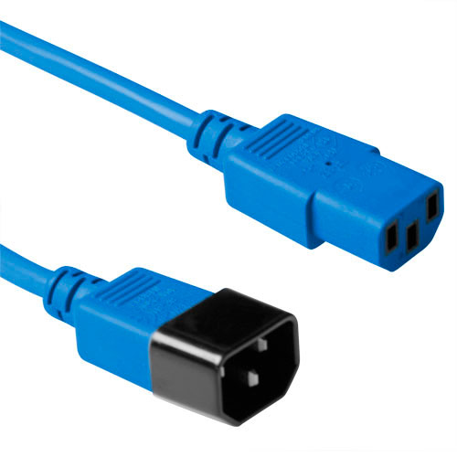 ACT Netsnoer C13 - C14 blauw 1,2 m