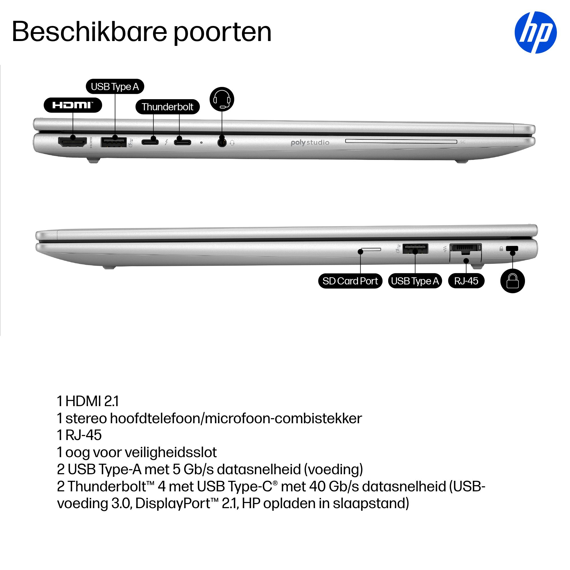 HP EliteBook 6 G1i 16 (AI PC) UMA Ultra5 225U / 16.0 WUXGA UWVA 300 5MP IR 60Hz bnt Panel / 16GB (1x16GB) DDR5 5600 SODIMM Memory / 512GB PCIe / W11p64 / 1 Yr QWERTZ - Afbeelding 5