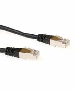 ACT Zwarte 1,5 meter LSZH SFTP CAT6 patchkabel met RJ45 connectoren
