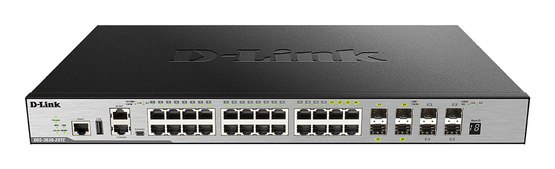 D-Link DGS-3630-28PC/SI/E netwerk-switch Managed L3 Gigabit Ethernet (10/100/1000) Power over Ethernet (PoE) Zwart, Grijs