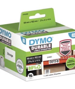 DYMO originele Duurzame LabelWriter labels | 59 mm x 102 mm | Witte Poly | 300 zelfklevende etiketten | Stevige labels voor de LabelWriter labelprinters