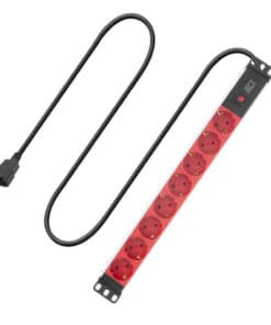 ACT Stekkerdoos PDU 19" C14 IEC60320 8-voudig type F, 3m H05VV-F 3G1.0 Netwerkkabel