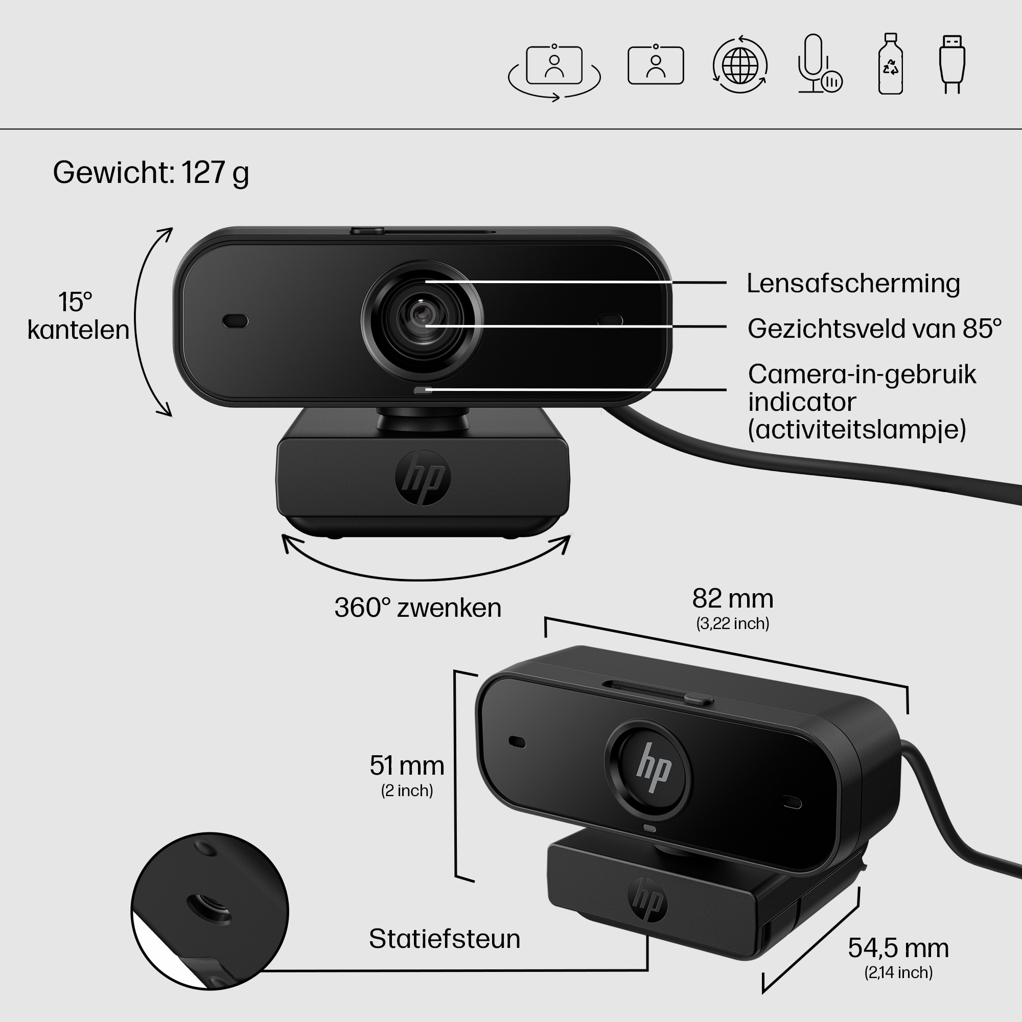HP 435 FHD-webcam - Afbeelding 4
