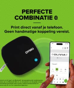 DYMO LetraTag 200B labelprinter met bluetooth | Compacte labelmaker | Verbinding via draadloze bluetoothtechnologie met iOS en Android | Inclusief 1 witte papieren etikette - Afbeelding 3