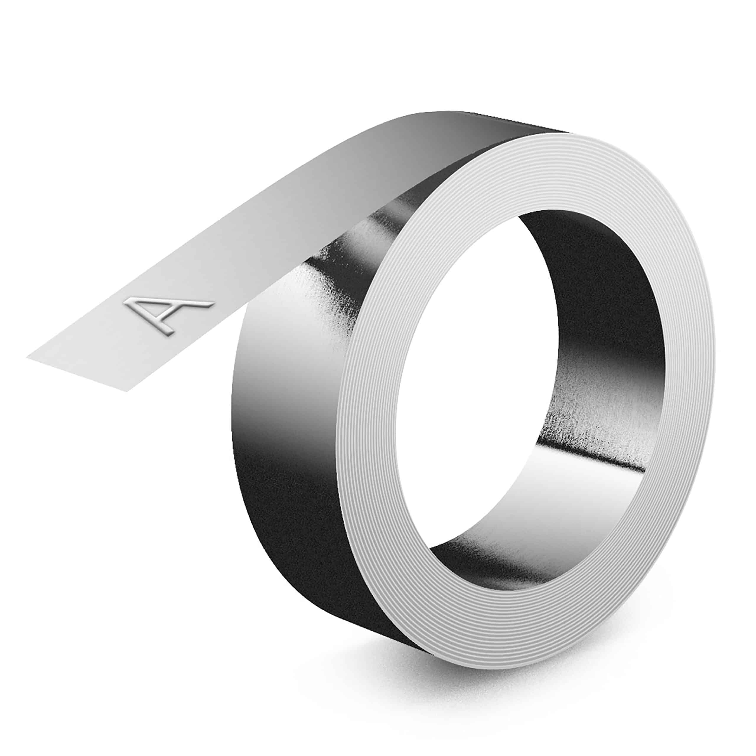 DYMO industriële reliëfetiketten | 12mm x 4,8m | Niet klevende aluminium | labels voor Rhino M1011 Industriële Reliëfprinter