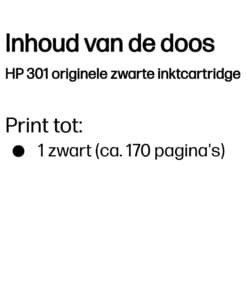 HP 301 originele zwarte inktcartridge - Afbeelding 2