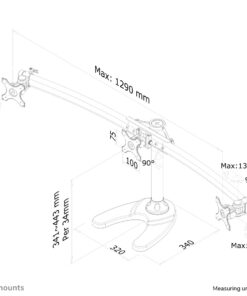 Neomounts FPMA-D700DD3 Monitorstandaard 10-27" - Afbeelding 6