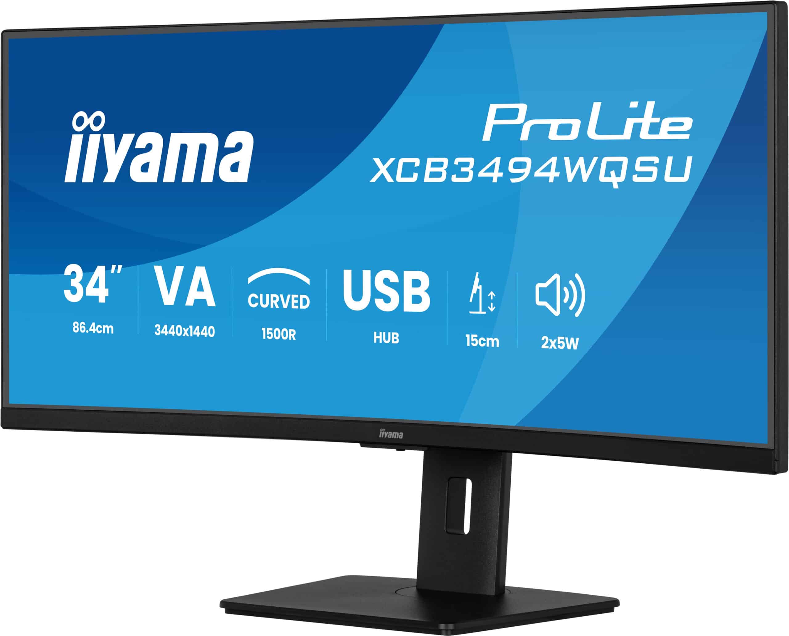 iiyama ProLite XCB3494WQSU-B1 computer monitor 86,4 cm (34") 3440 x 1440 Pixels UltraWide Quad HD LED Zwart - Afbeelding 5