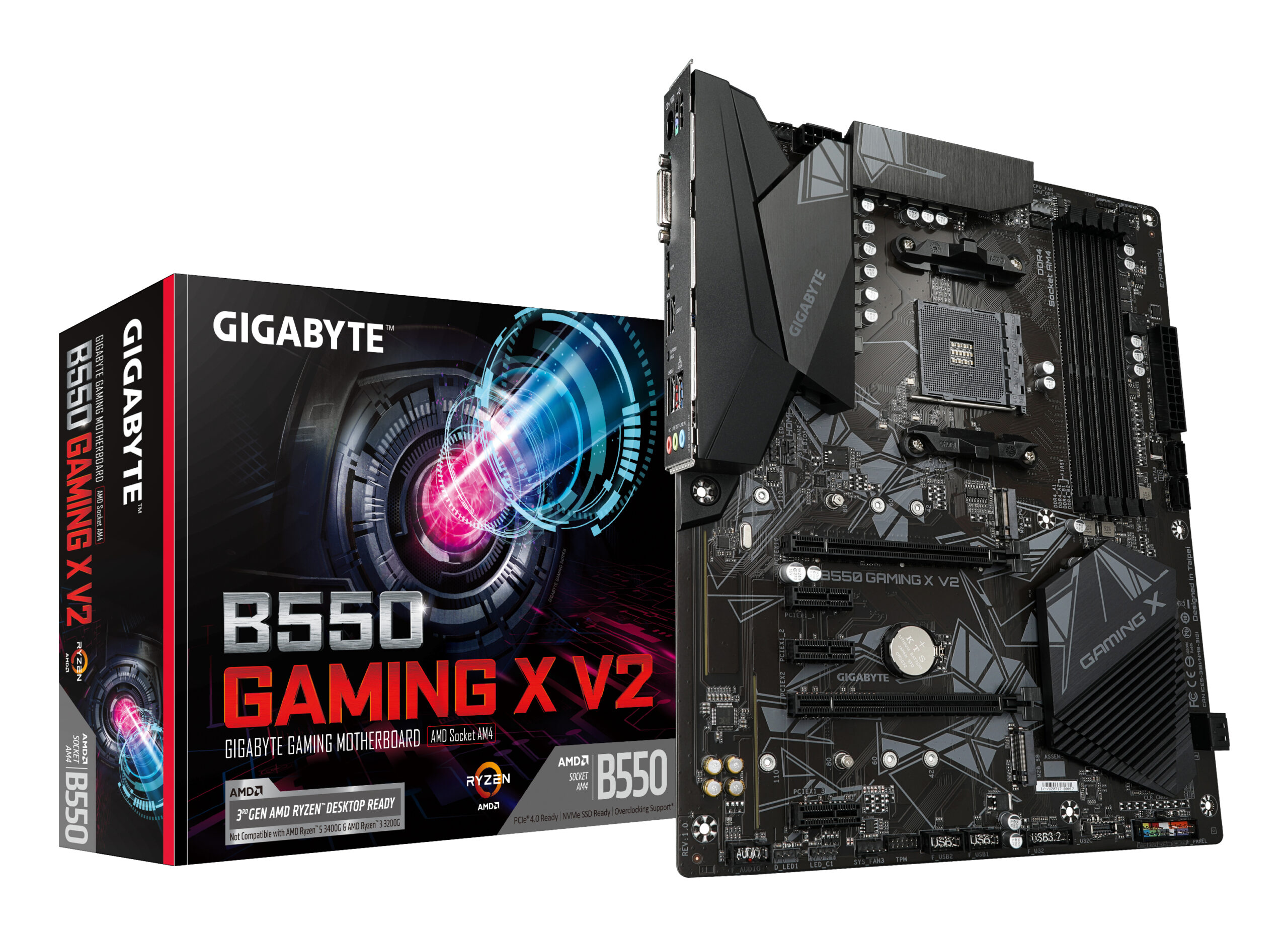 Gigabyte B550 GAMING X V2, ATX, AMD Ryzen, AM4, 4x DDR4, 3200 Mhz, M.2, 100 GBe, TPM