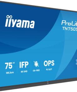 iiyama TN7505A-B1AG beeldkrant Interactief flatscreen 189,3 cm (74.5") 500 cd/m² 4K Ultra HD Zwart Touchscreen