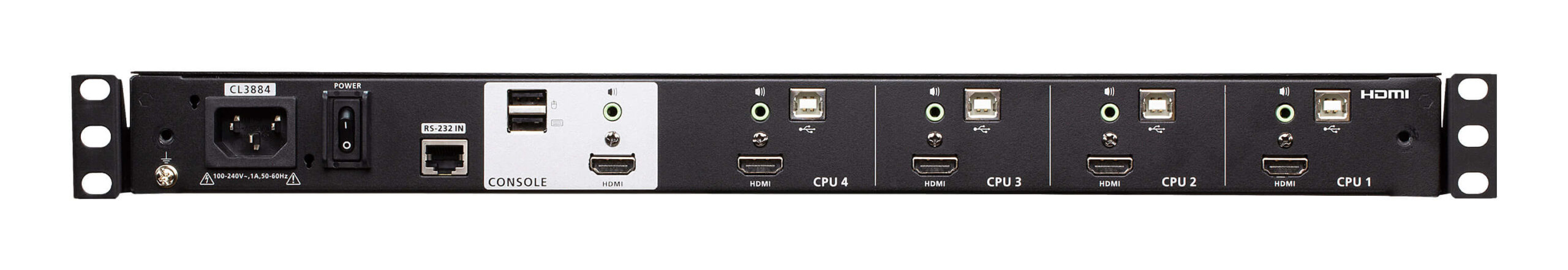 ATEN CL3884NW rack console 47 cm (18.5") 1920 x 1080 Pixels Metaal Zwart 1U - Afbeelding 5