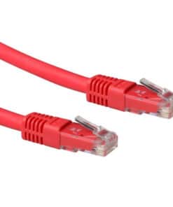 ACT Rode 1 meter LSZH U/UTP CAT6A patchkabel met RJ45 connectoren