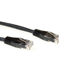 ACT Zwarte 10 meter LSZH U/UTP CAT6A patchkabel met RJ45 connectoren