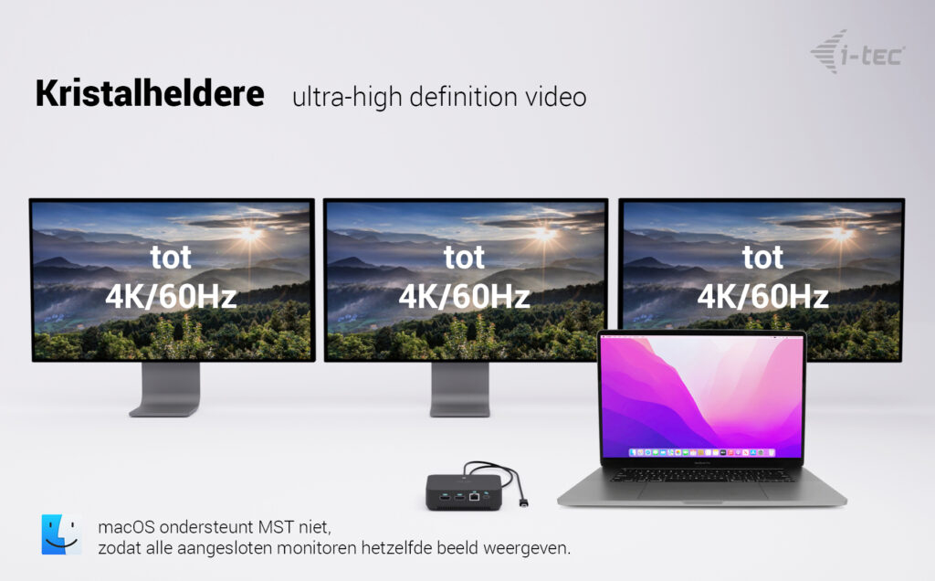 i-tec USB-C DP Dual HDMI Docking Station with Power Delivery 100 W - Afbeelding 4