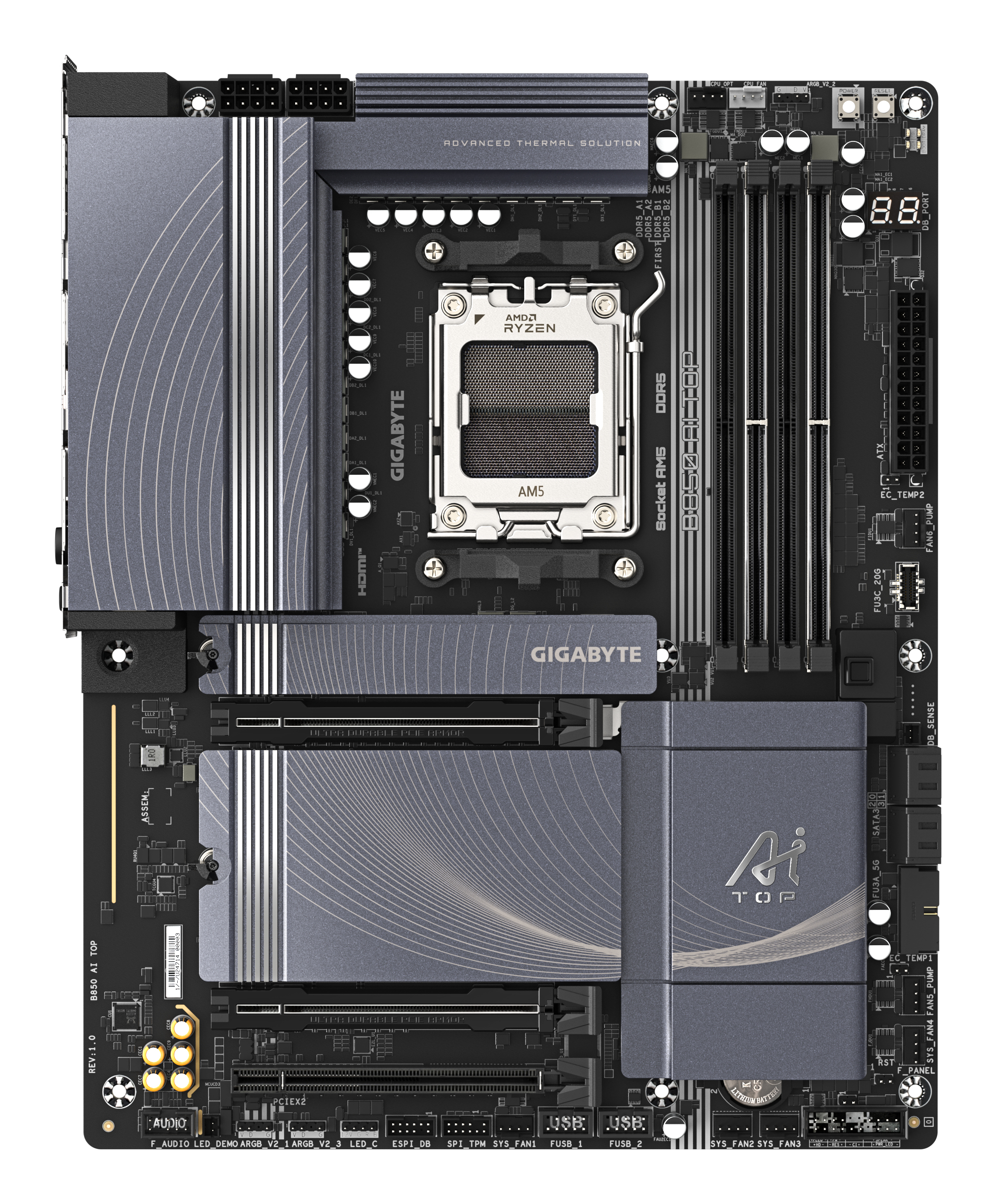 GIGABYTE B850 AI TOP moederbord AMD B850 Socket AM5 ATX - Afbeelding 2