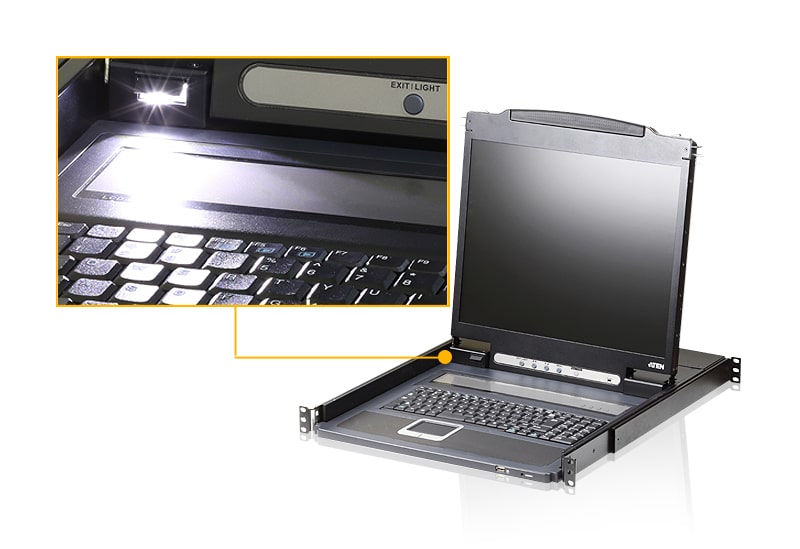 ATEN CL3000N rack console 48,3 cm (19") 1280 x 1024 Pixels Metaal, Kunststof Zwart 1U