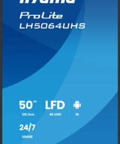iiyama LH5064UHS-B1AG beeldkrant Digitale signage flatscreen 127 cm (50") Wifi 500 cd/m² 4K Ultra HD Zwart Type processor Android 24/7 - Afbeelding 3