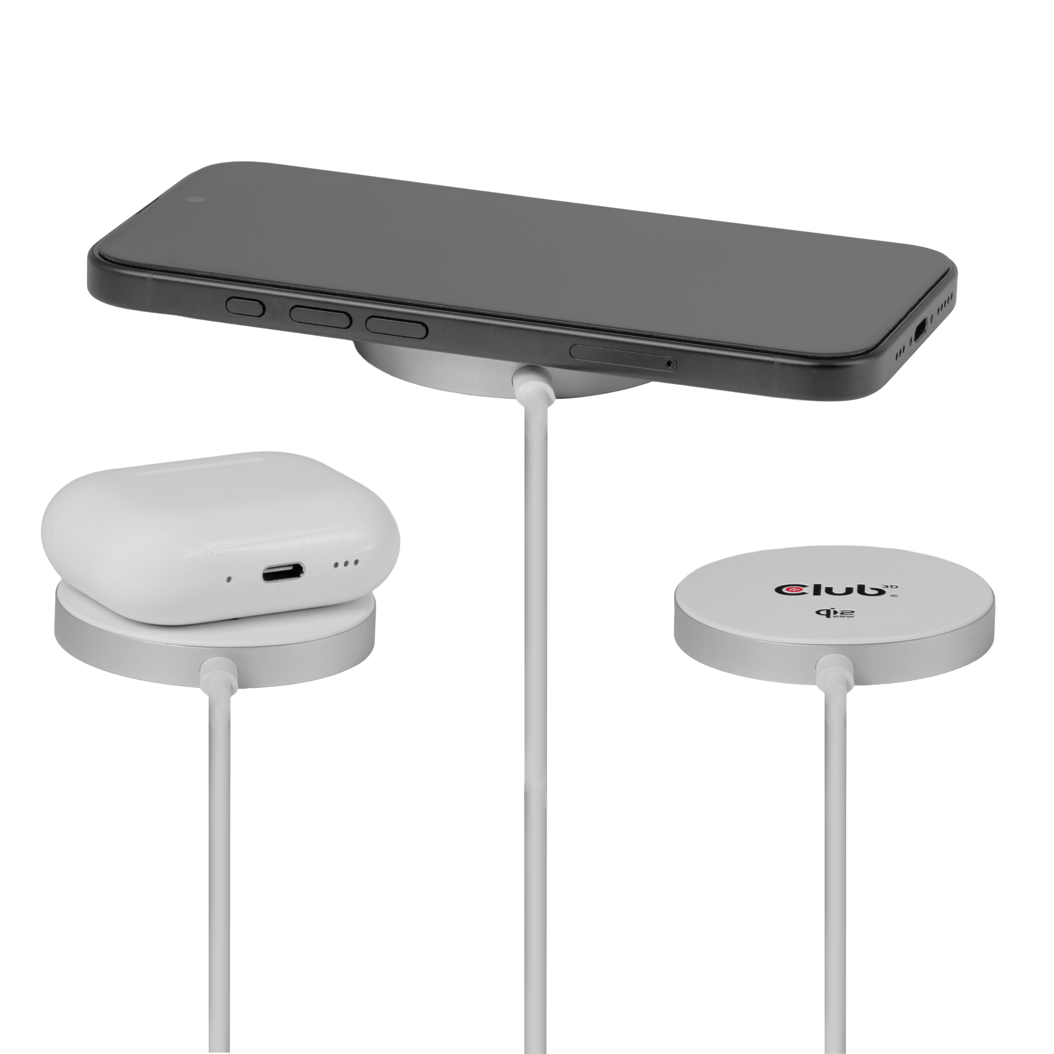 CLUB3D CAC-3026 Qi2 25W draadloze oplader wit Qi 2.2 MagSafe-compatibel magnetisch pad - Afbeelding 8